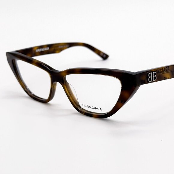 NEW BALENCIAGA EYEGLASSES BB0128O 005 CAT EYE DARK HAVANA WOMEN EYEWEAR BALENCIA - Picture 4 of 9